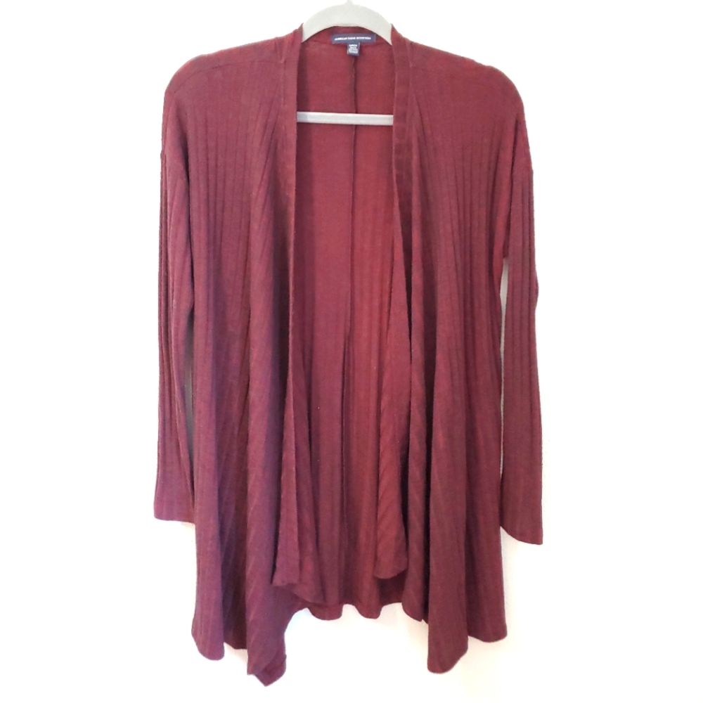American Eagle Outfitters AEO Knitted Cardigan Sweater Red and Black